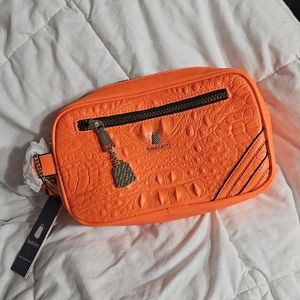 Tote&Carry Neon Orange Crocodile mini bag